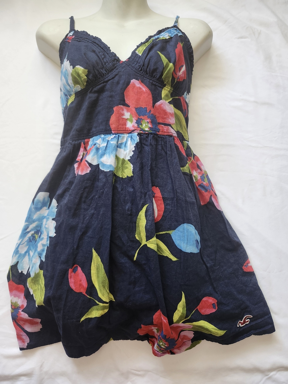 Hollister Navy Floral Sundress  - Blue & Pink Floral